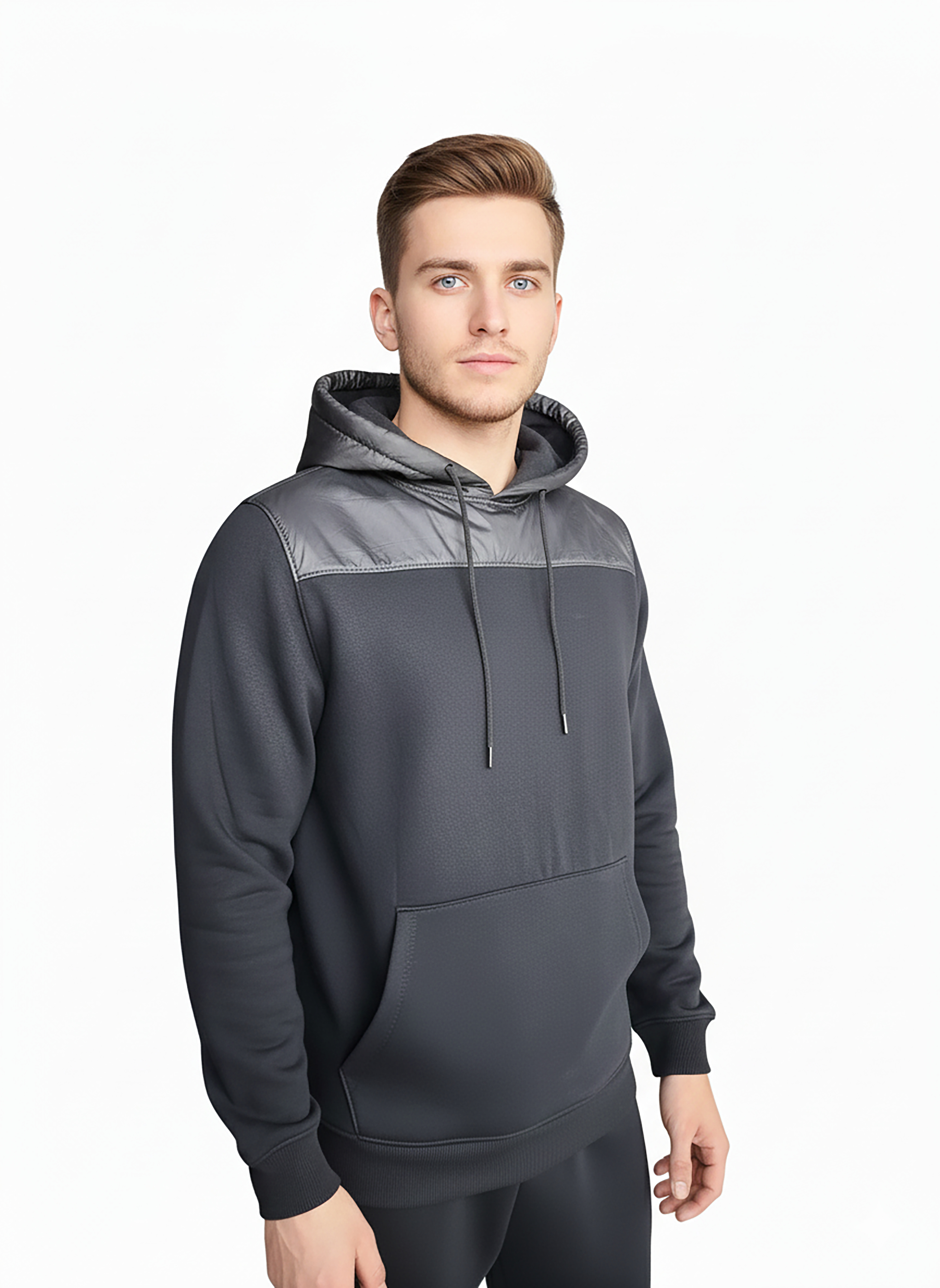 Panel Detail Hoodie in Black - image 1
