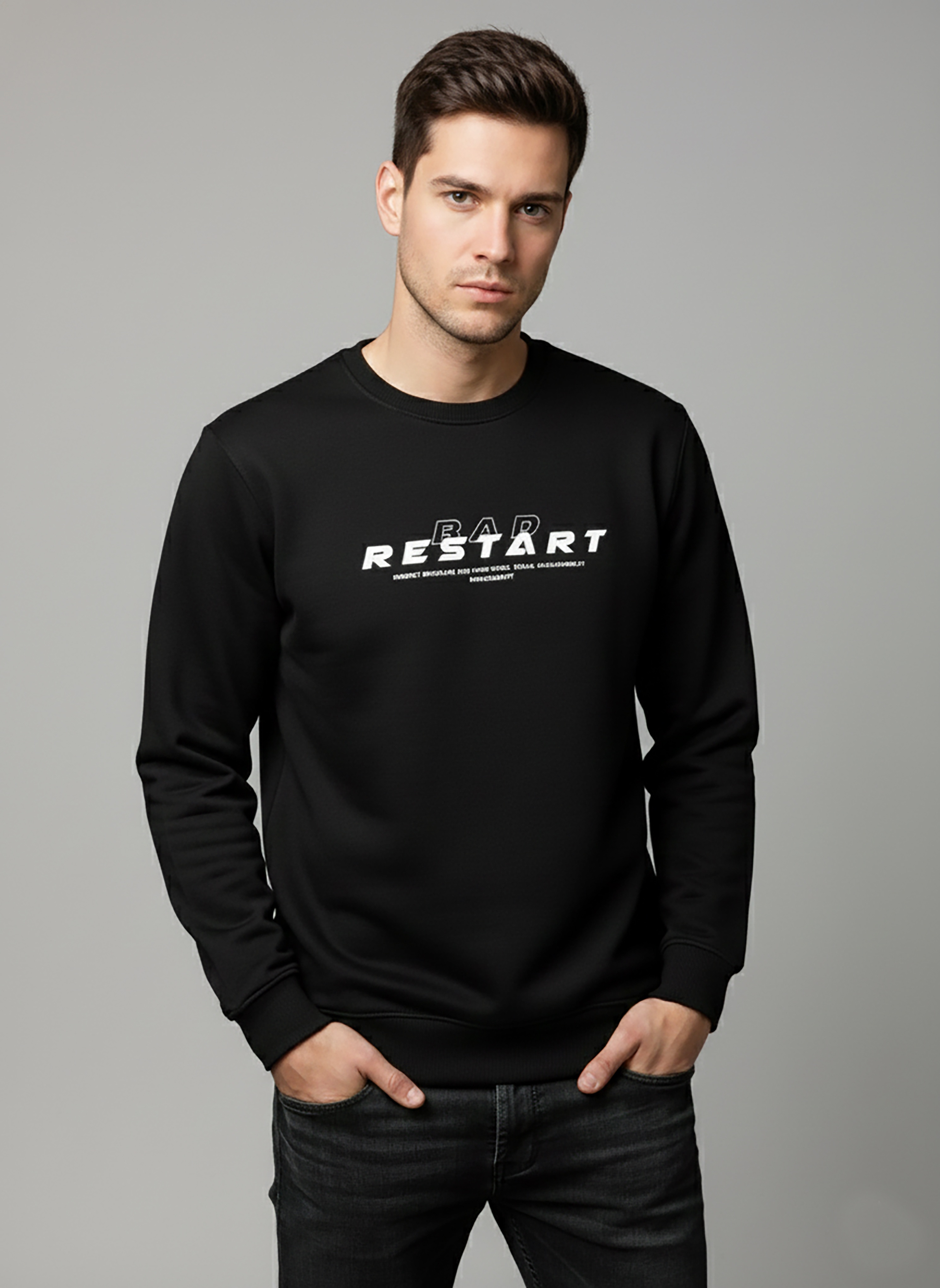 Restart Graphic Sweatshirt in Black - image 1
